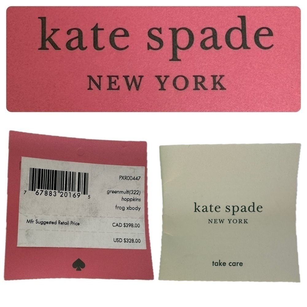 Kate Spade NY Green Gingham Hoppkins Frog Plaid Crossbody Bag NWT! - Picture 12 of 16